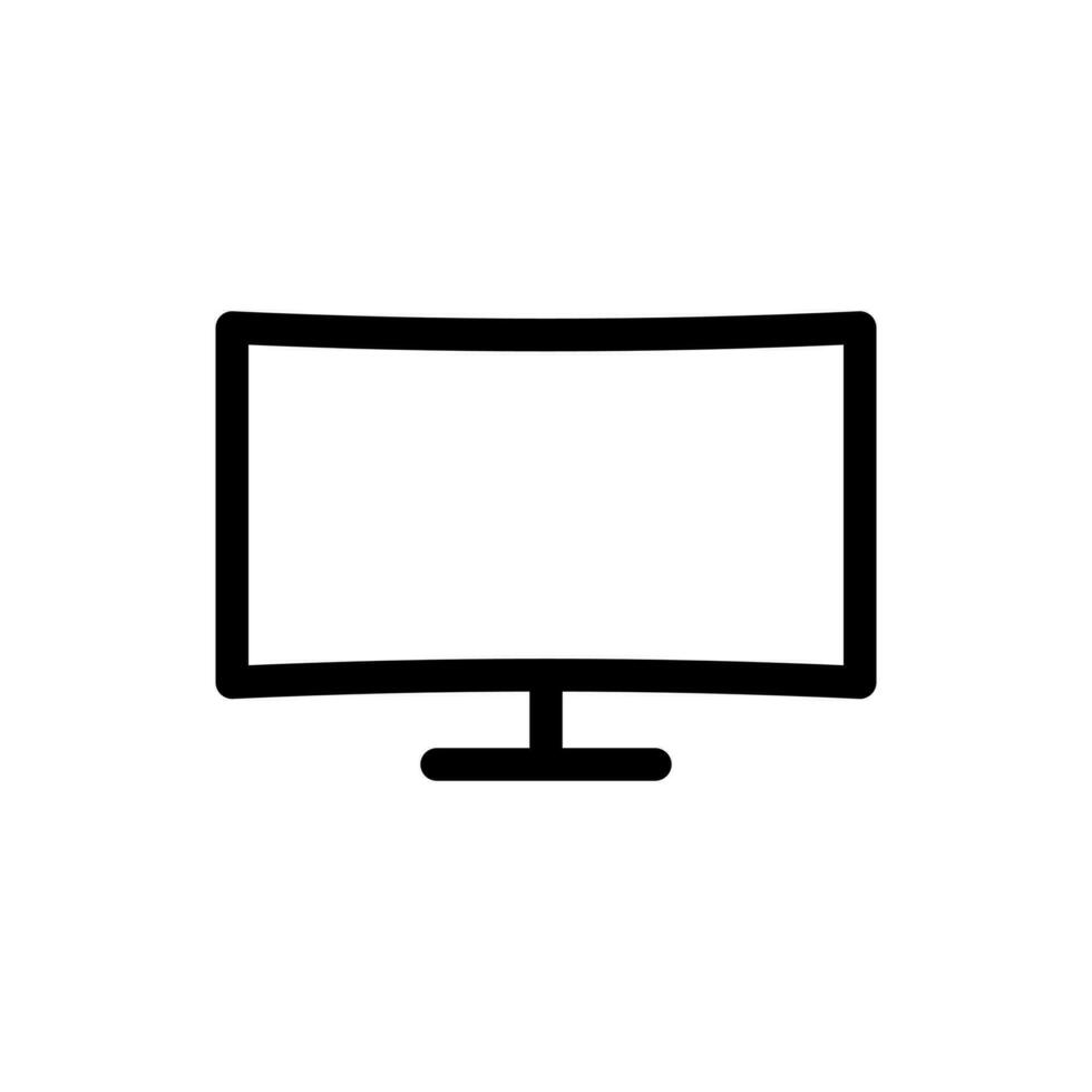 LCD, TV screen, monitor display icon in line style design isolated on white background. Editable stroke. vector