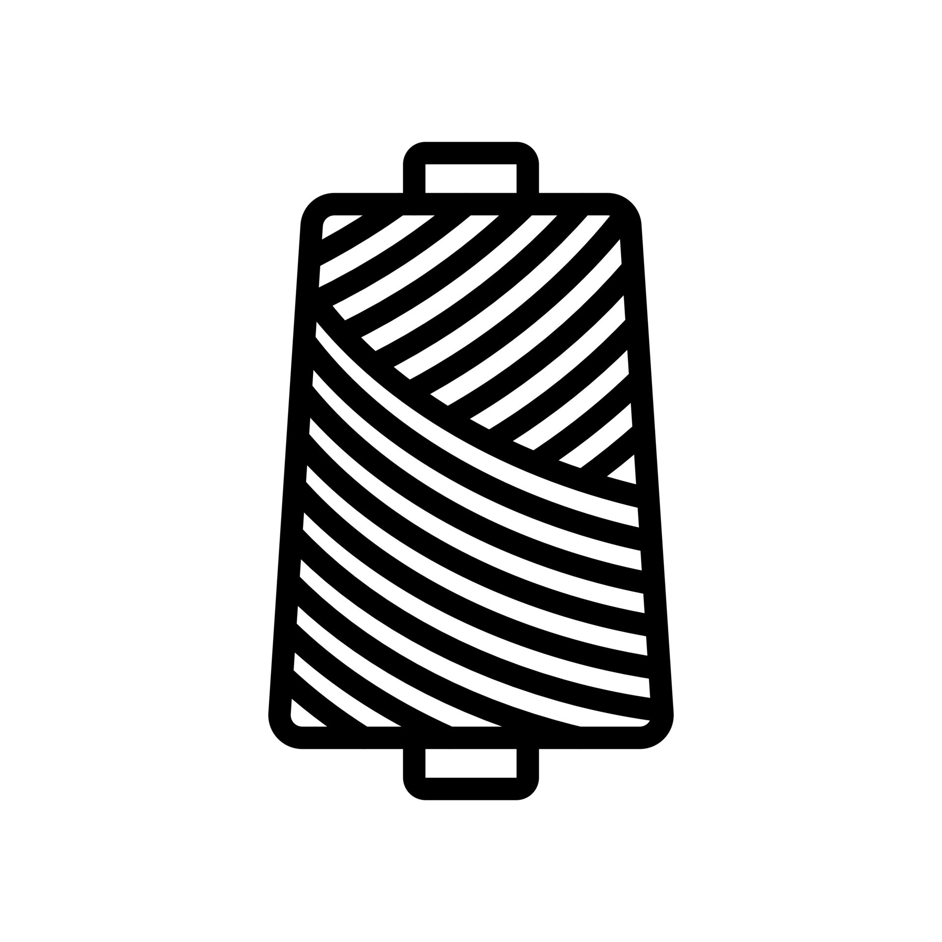 Sewing thread bobbin, spool, reel, yarn icon in line style design