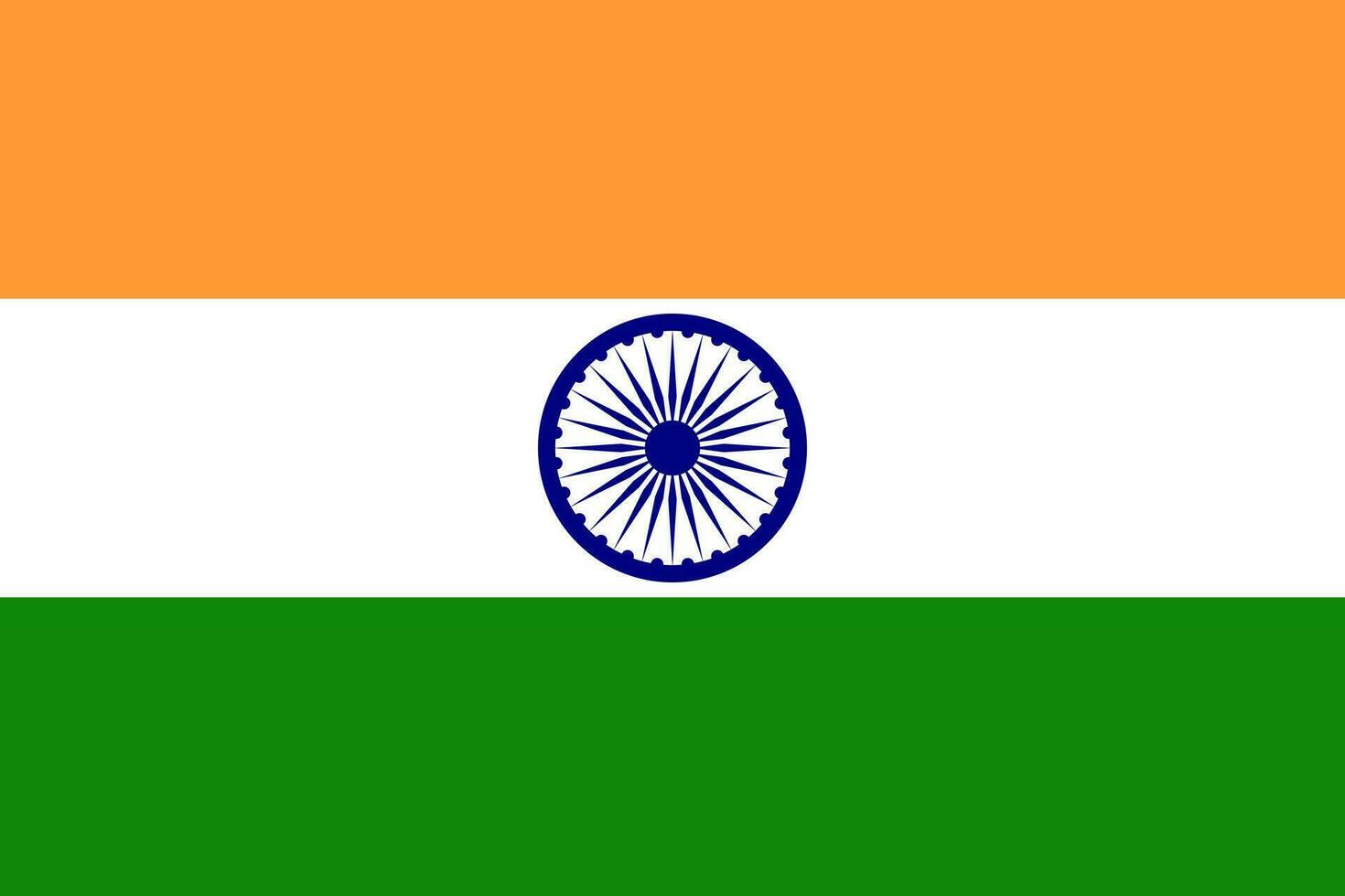 Tiranga, tricolor, national India flag in official colors and proportion correctly. vector