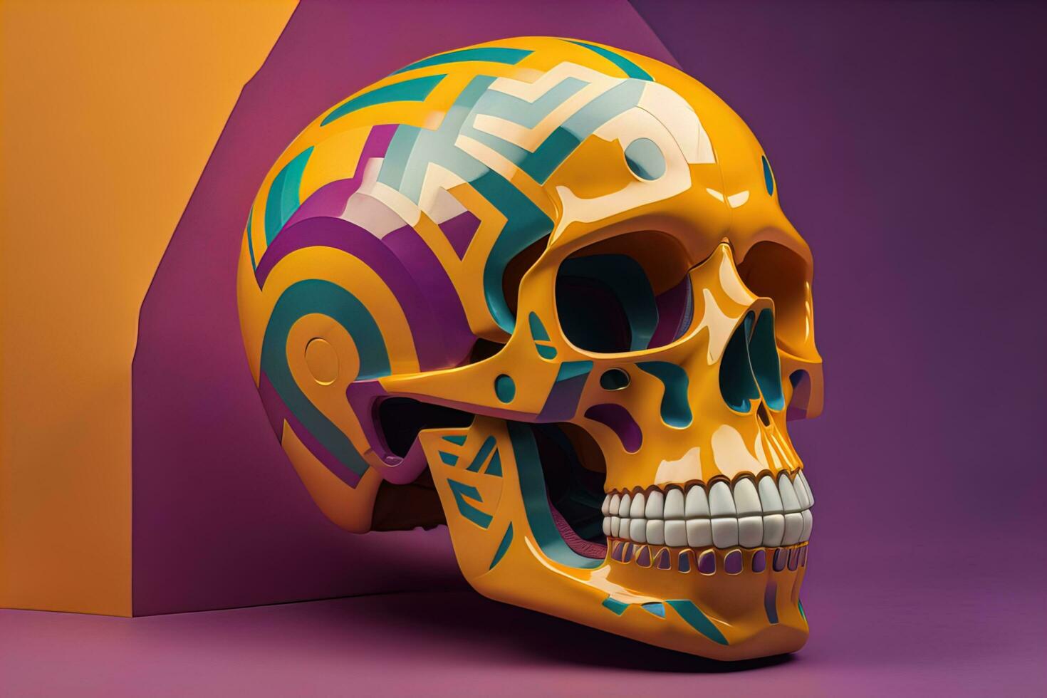 Day of the Dead sugar skull. Mexican sugar skull. ai generative photo