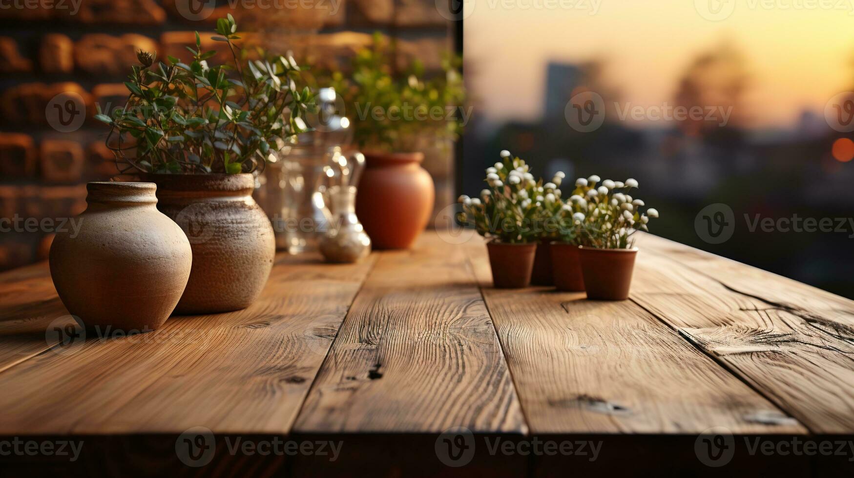 natural roble de madera mesa Bosquejo - frente ver de vacío blanco madera mesa, ideal para producto colocación con un borroso antecedentes. foto