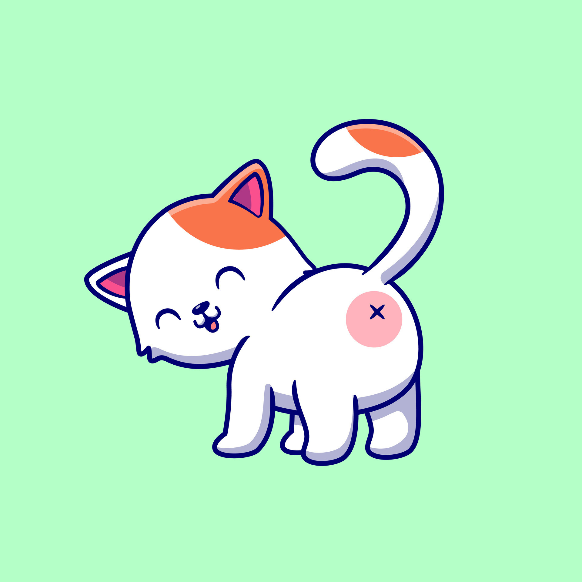 Butt, cat, cute, feline, ginger, meow, pet icon - Download on Iconfinder