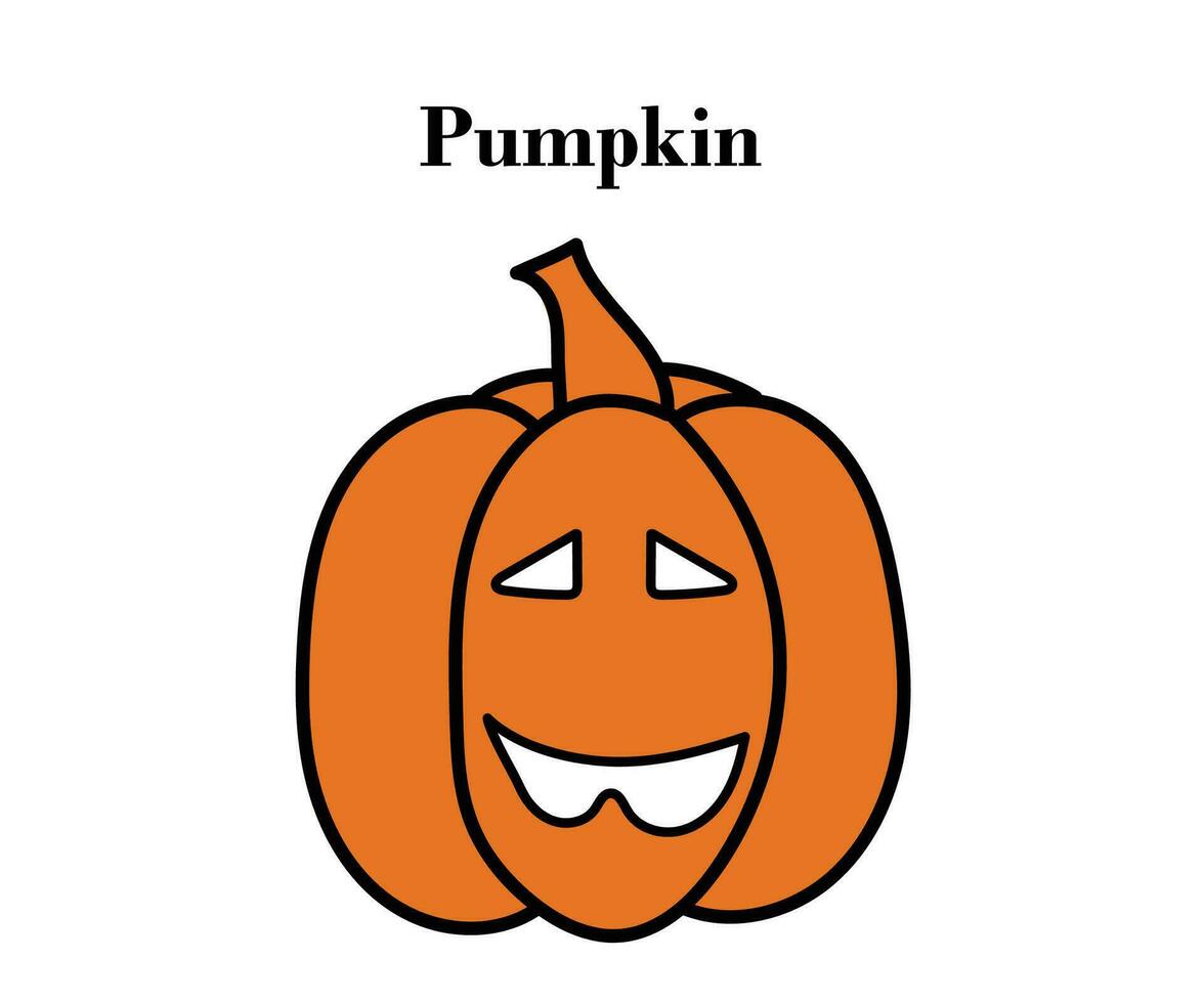 Pumpkin for Halloween or Thanksgiving colorful design with vector illustrations