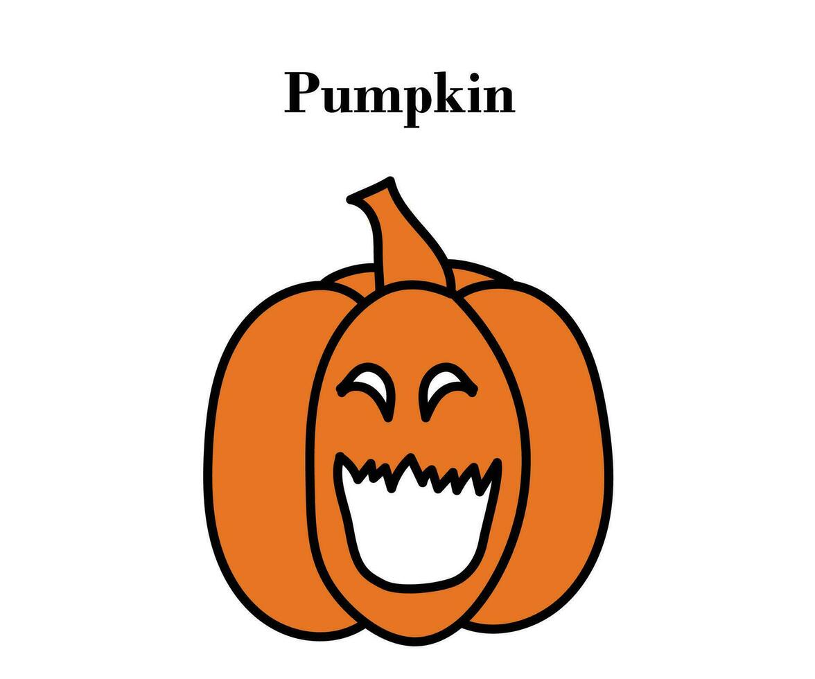 Pumpkin for Halloween or Thanksgiving colorful design with vector illustrations