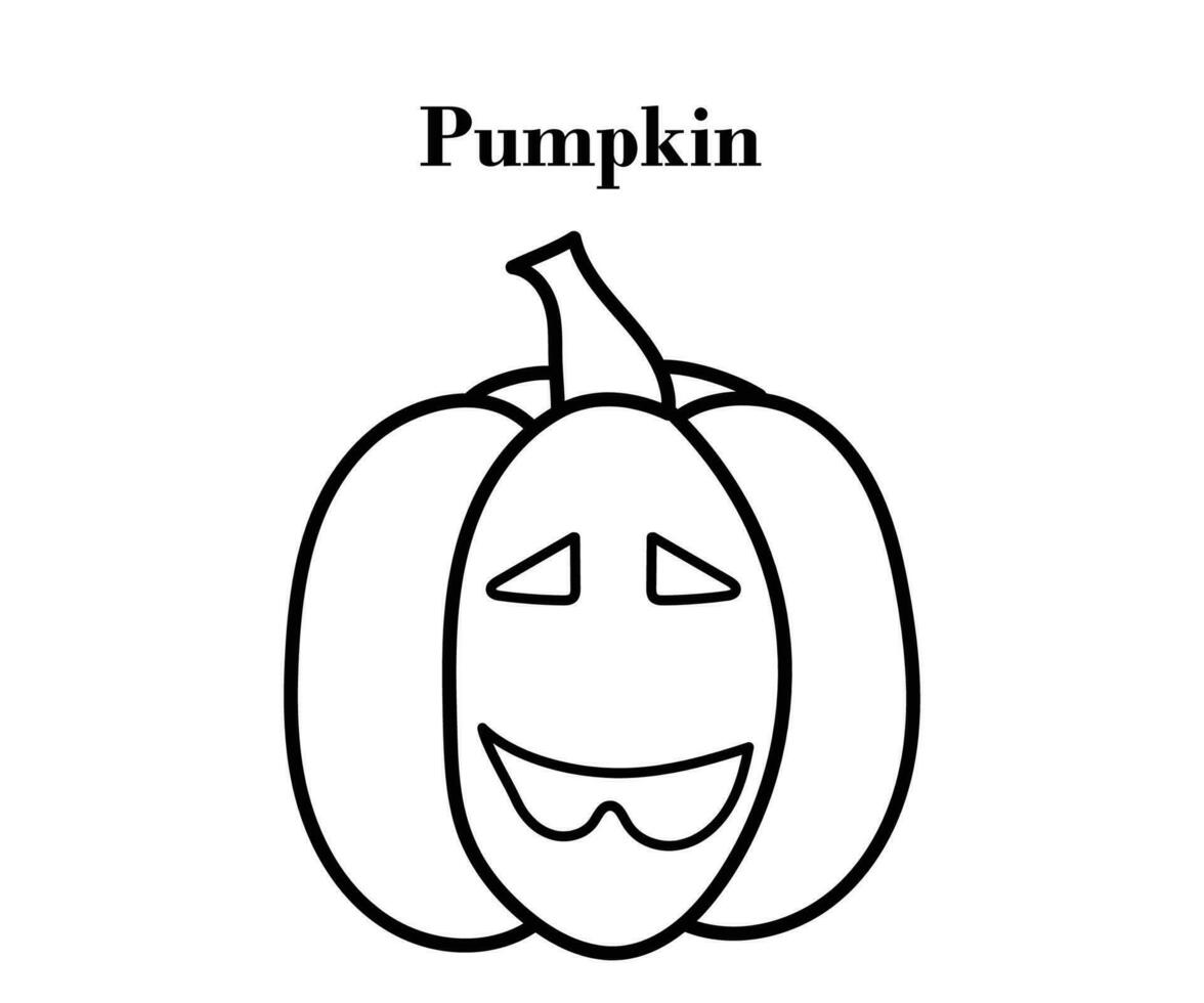 Pumpkin for Halloween or Thanksgiving line art design with vector illustrations
