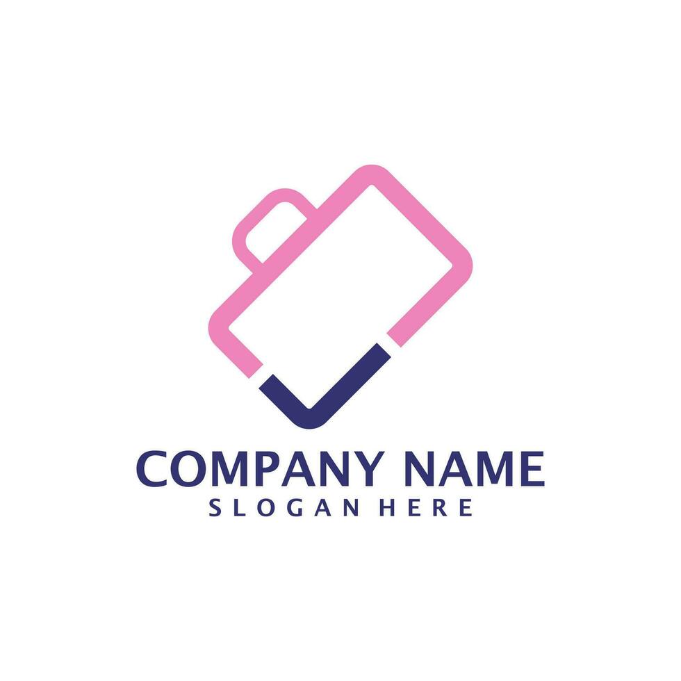 Check Suitcase logo design vector. Suitcase logo design template concept vector