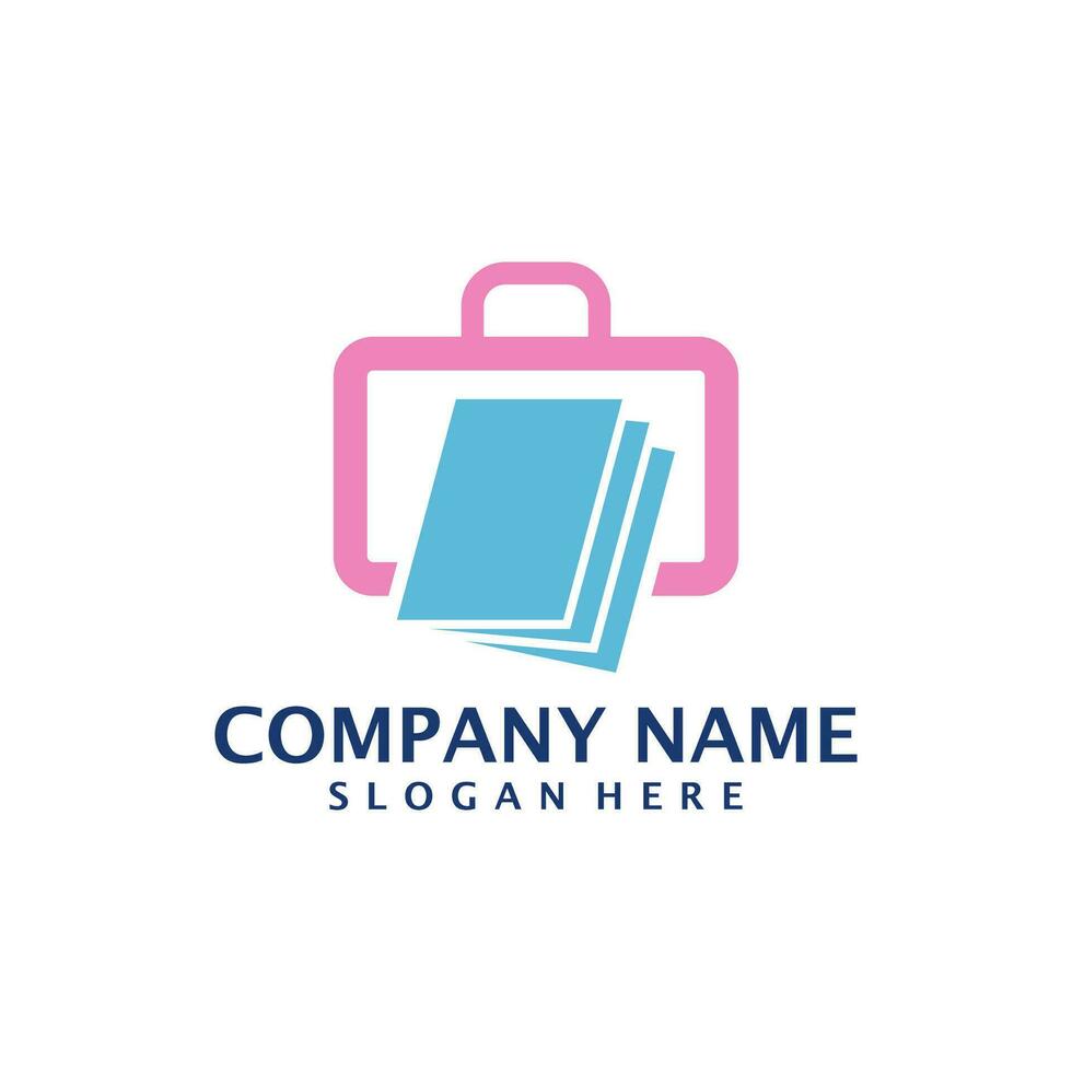 Book Suitcase logo design vector. Suitcase logo design template concept vector