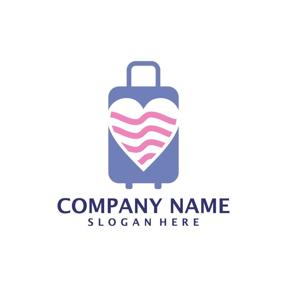 Love Suitcase logo design vector. Suitcase logo design template concept vector