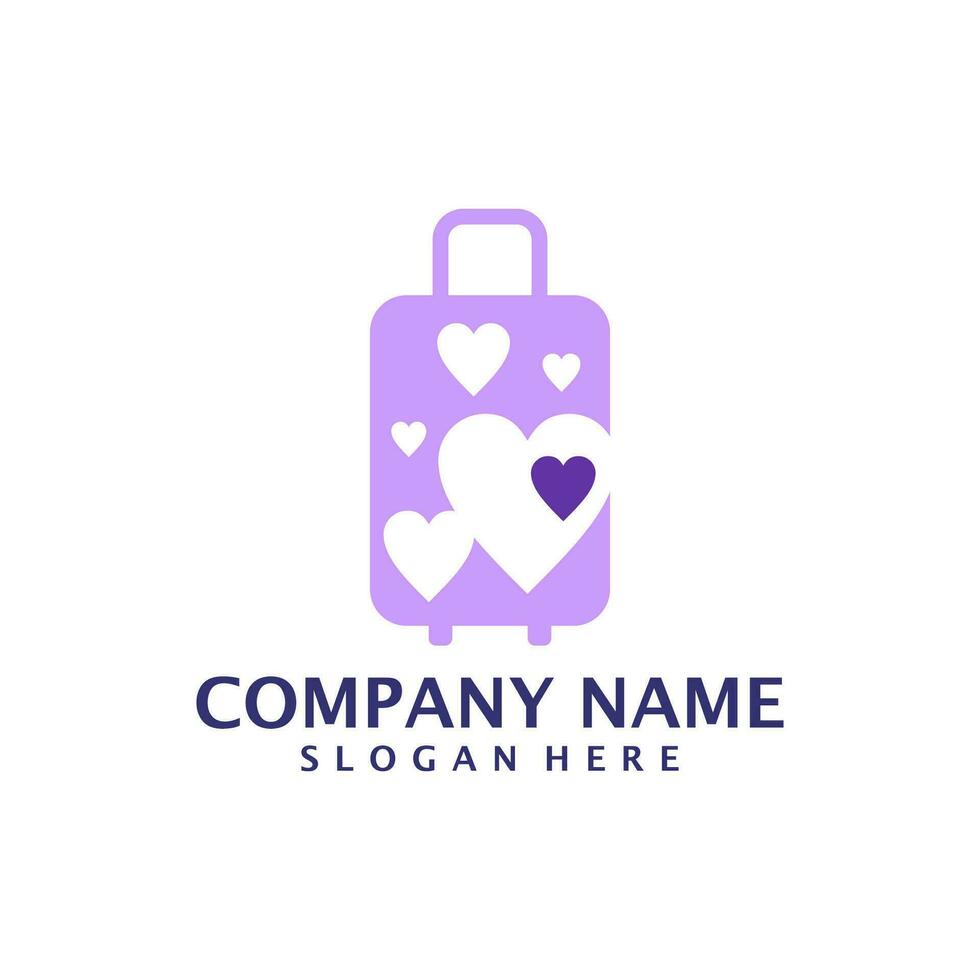 Love Suitcase logo design vector. Suitcase logo design template concept vector