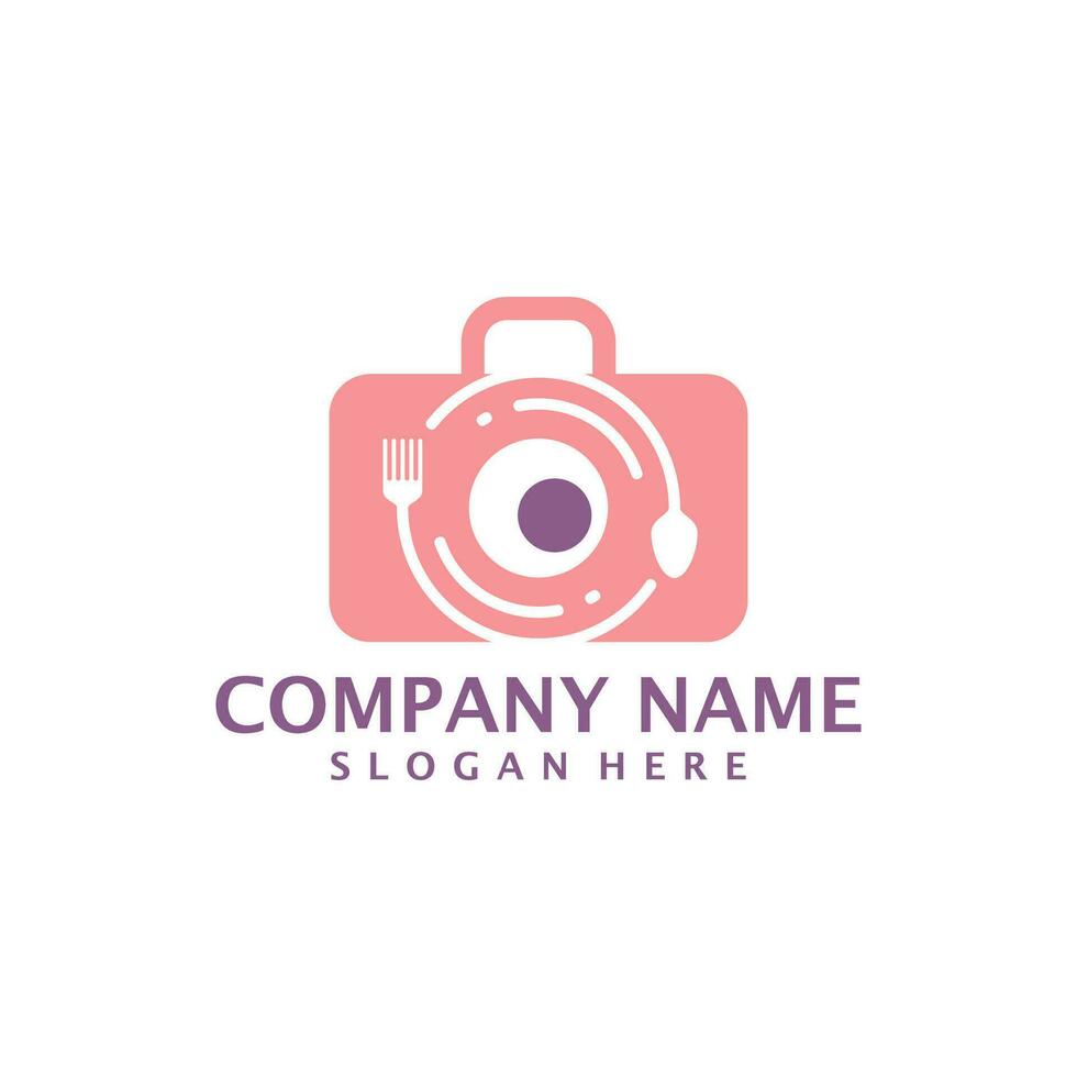 Food Suitcase logo design vector. Suitcase logo design template concept vector