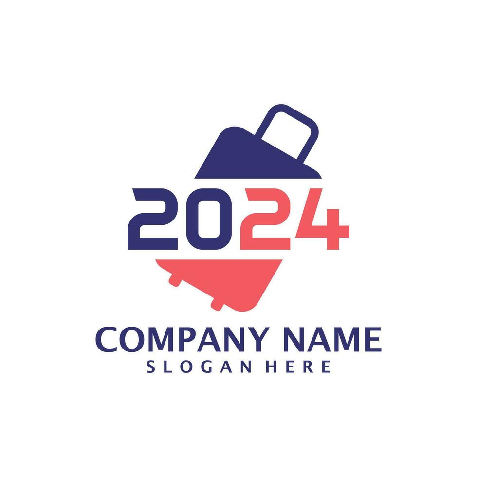 2024 Suitcase logo design vector. Suitcase logo design template concept vector