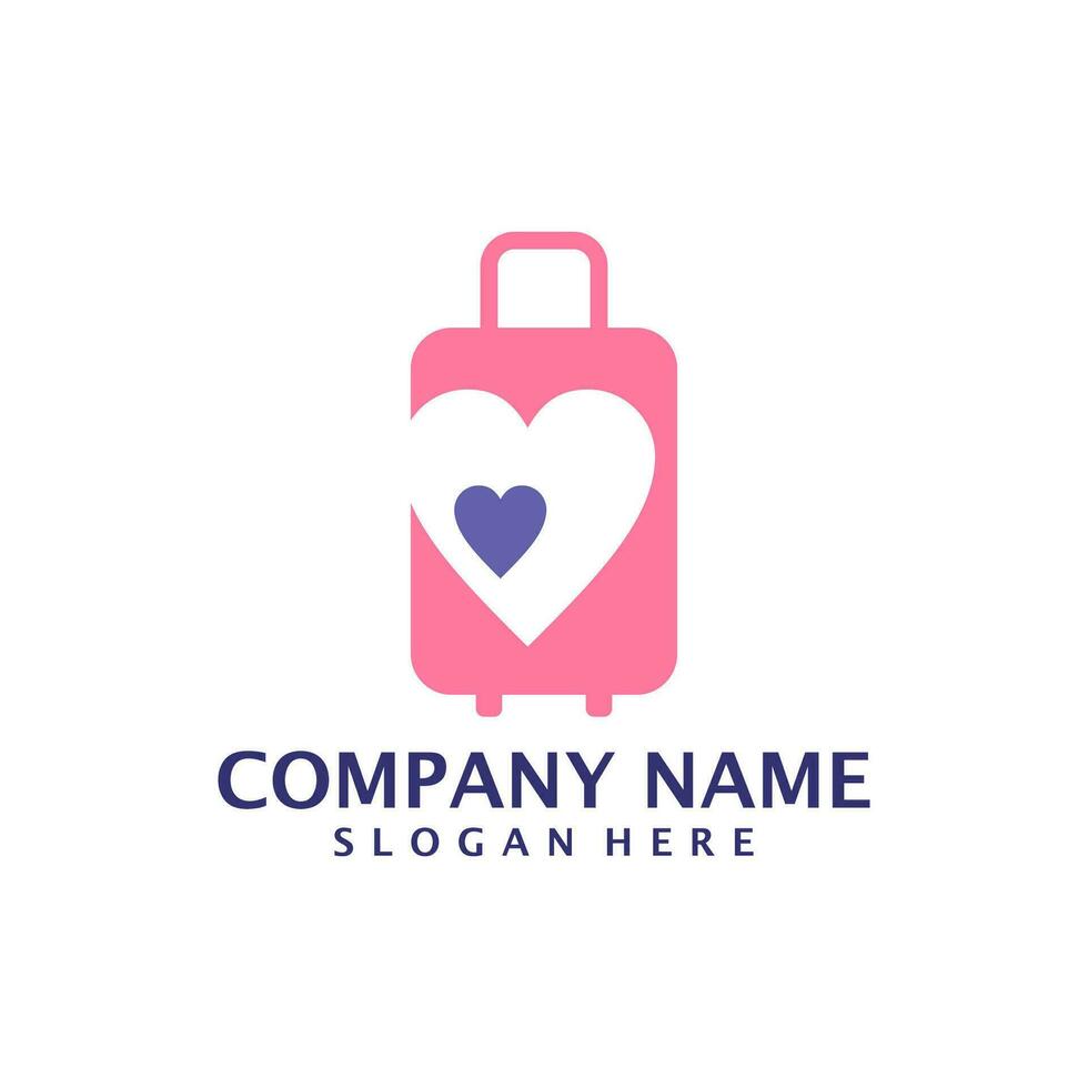 Love Suitcase logo design vector. Suitcase logo design template concept vector