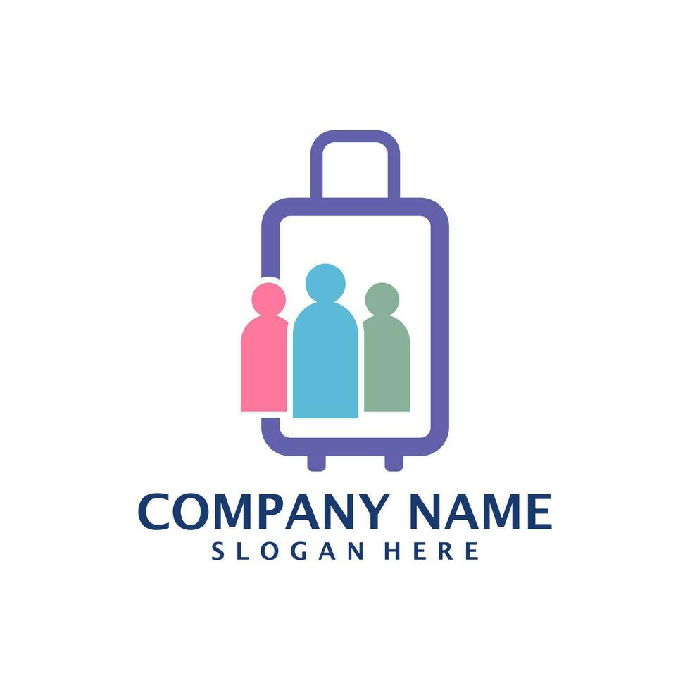 People Suitcase logo design vector. Suitcase logo design template concept vector