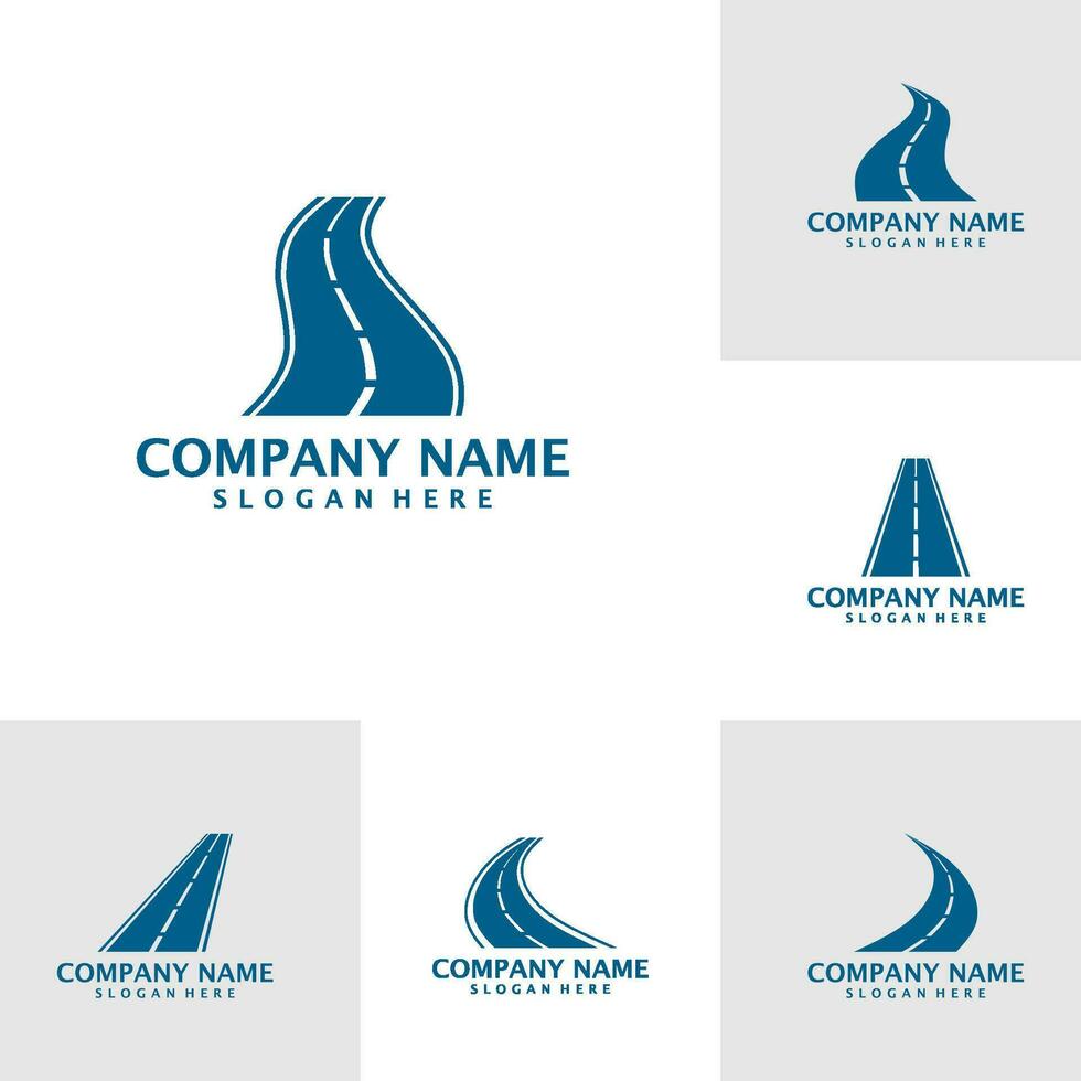 Set of Road logo design vector. Road logo design template concept vector