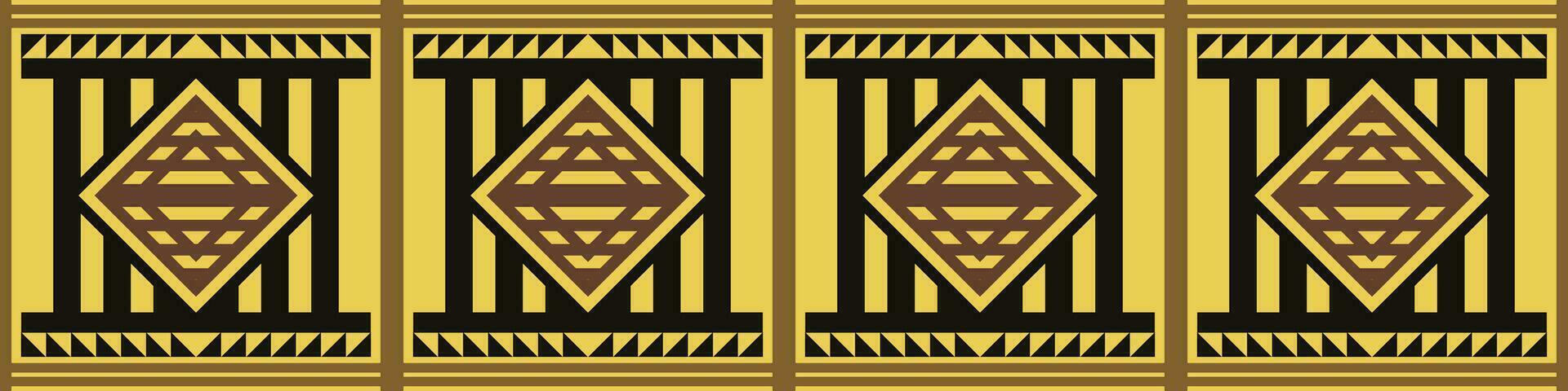 Seamless geometric retro pattern in black, yellow, dusty white colors vector