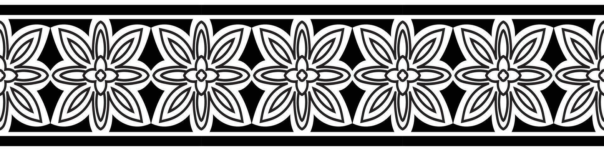 western pattern border Decorative symmetrical tile pattern with vintage Byzantine style elements. vector
