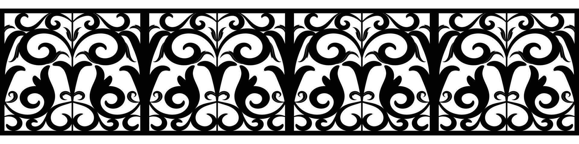 western pattern border Decorative symmetrical tile pattern with vintage Byzantine style elements. vector