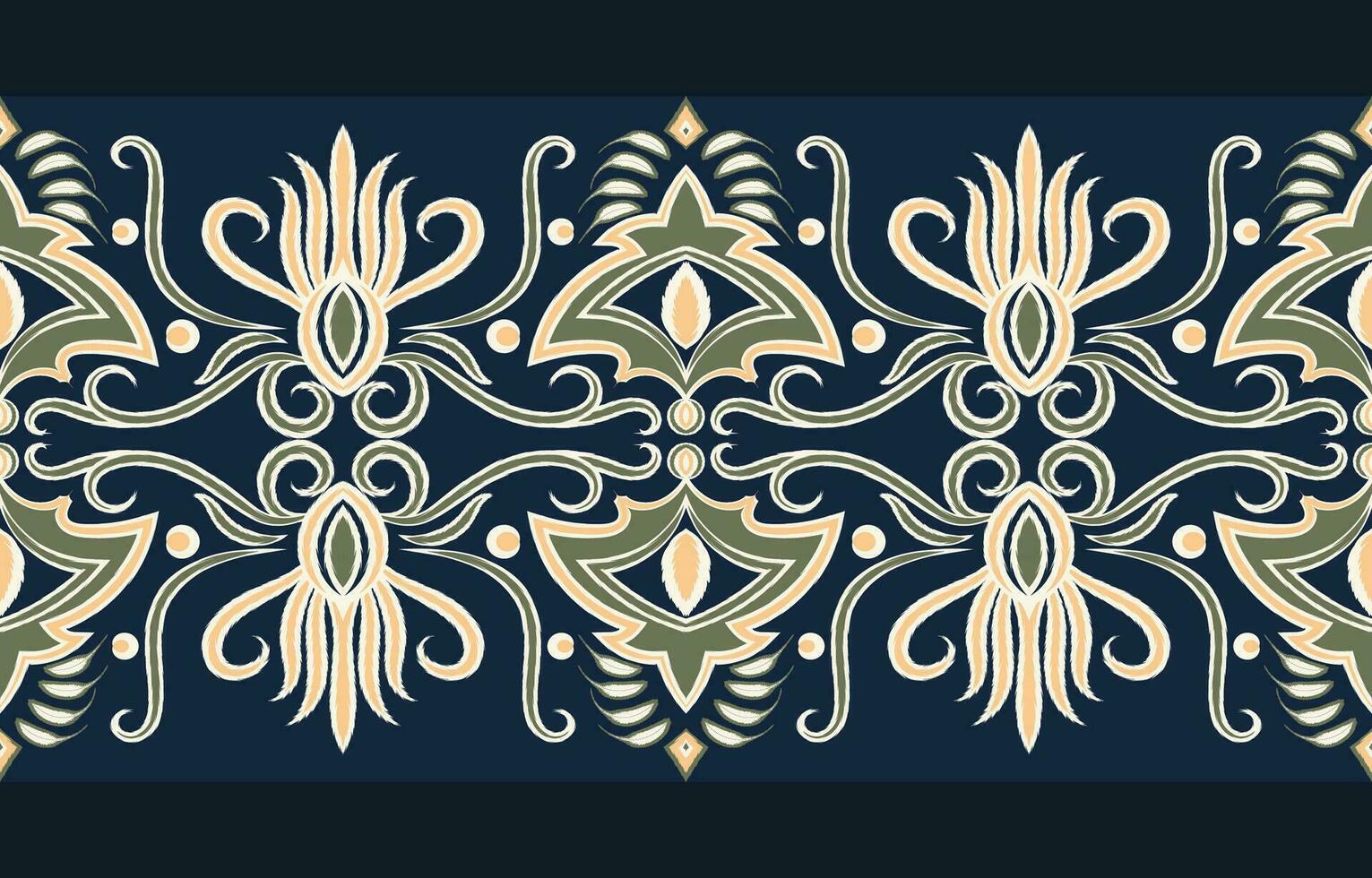 ikat étnico modelo floral frontera azteca resumen modelo diseño para texturas, telas, vestidos, envuelve, decoraciones, alfombras vector