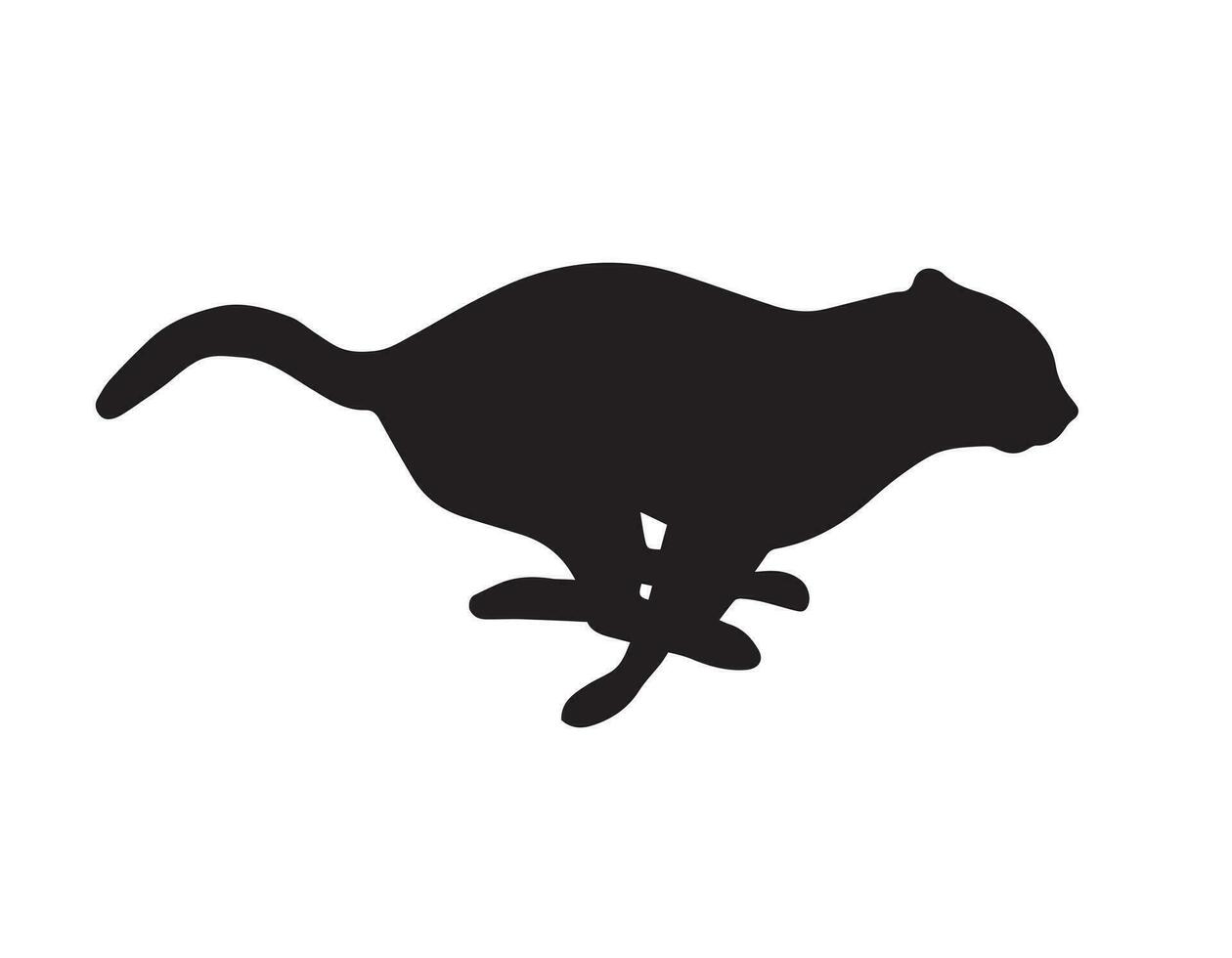 Vector flat hand drawn cat silhouette