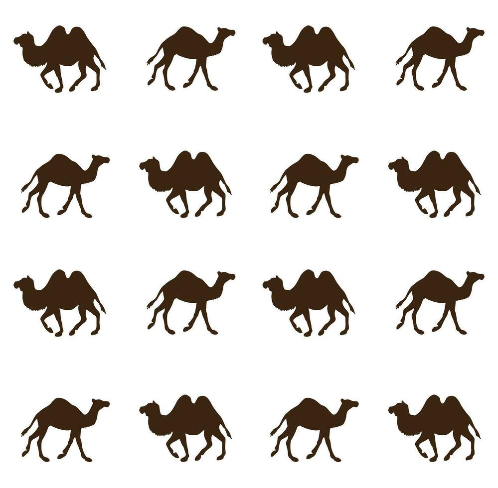 Vector seamless pattern of black camel silhouette