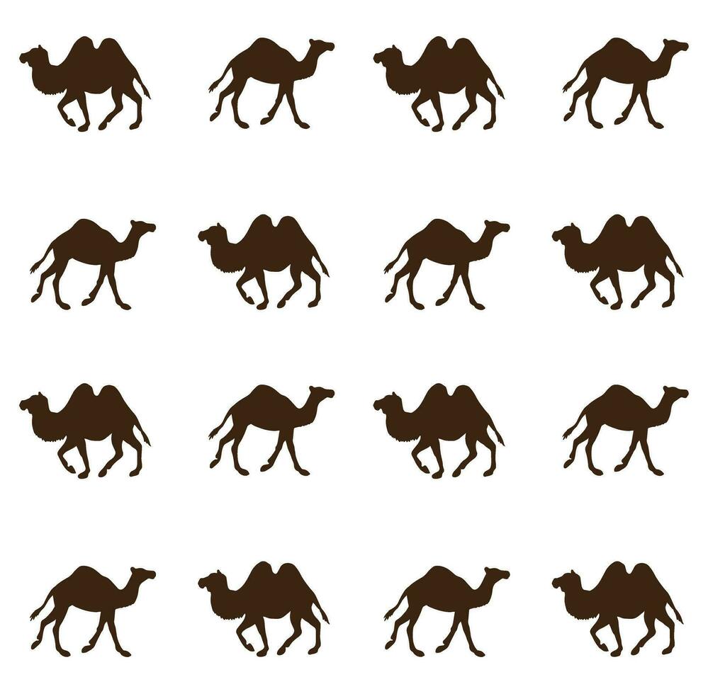 Vector seamless pattern of black camel silhouette