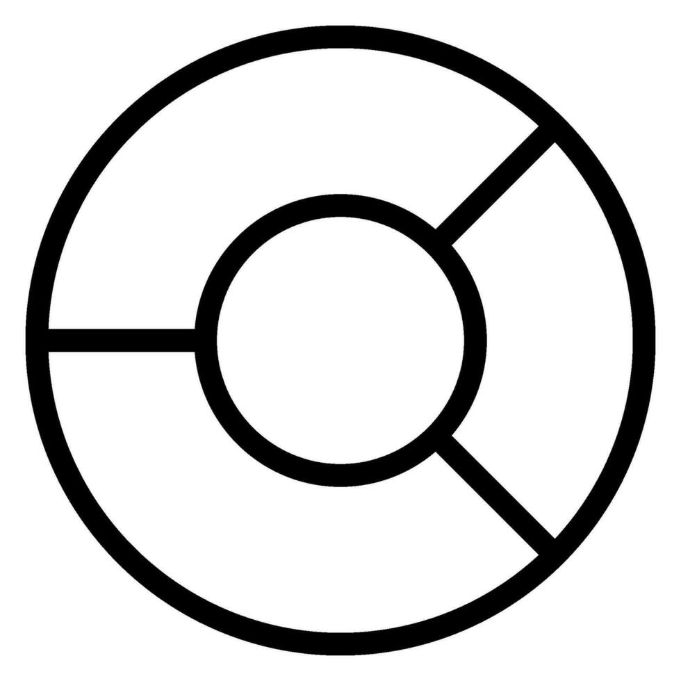 pie chart line icon vector