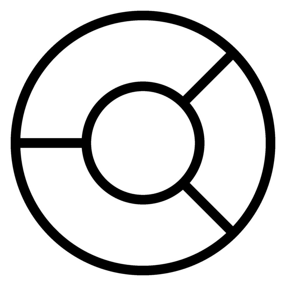 pie chart line icon vector
