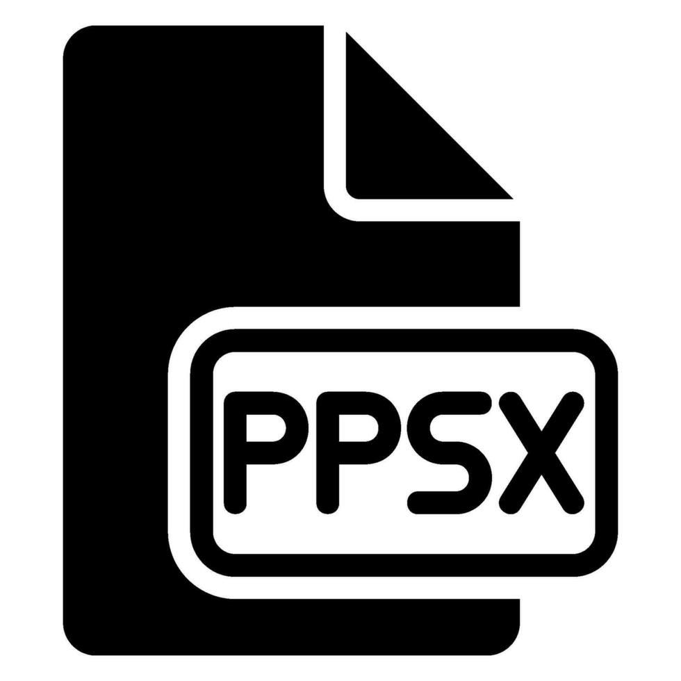 ppsx glyph icon vector