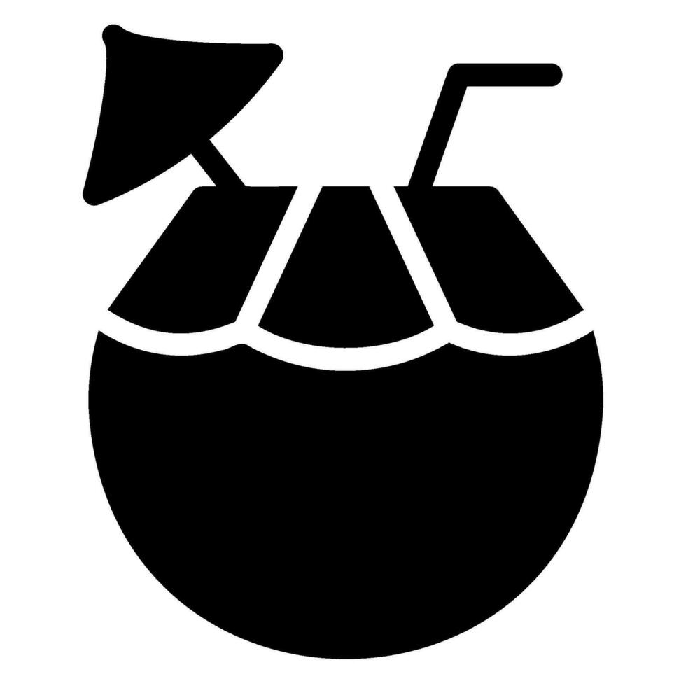 coconut water glyph icon vector