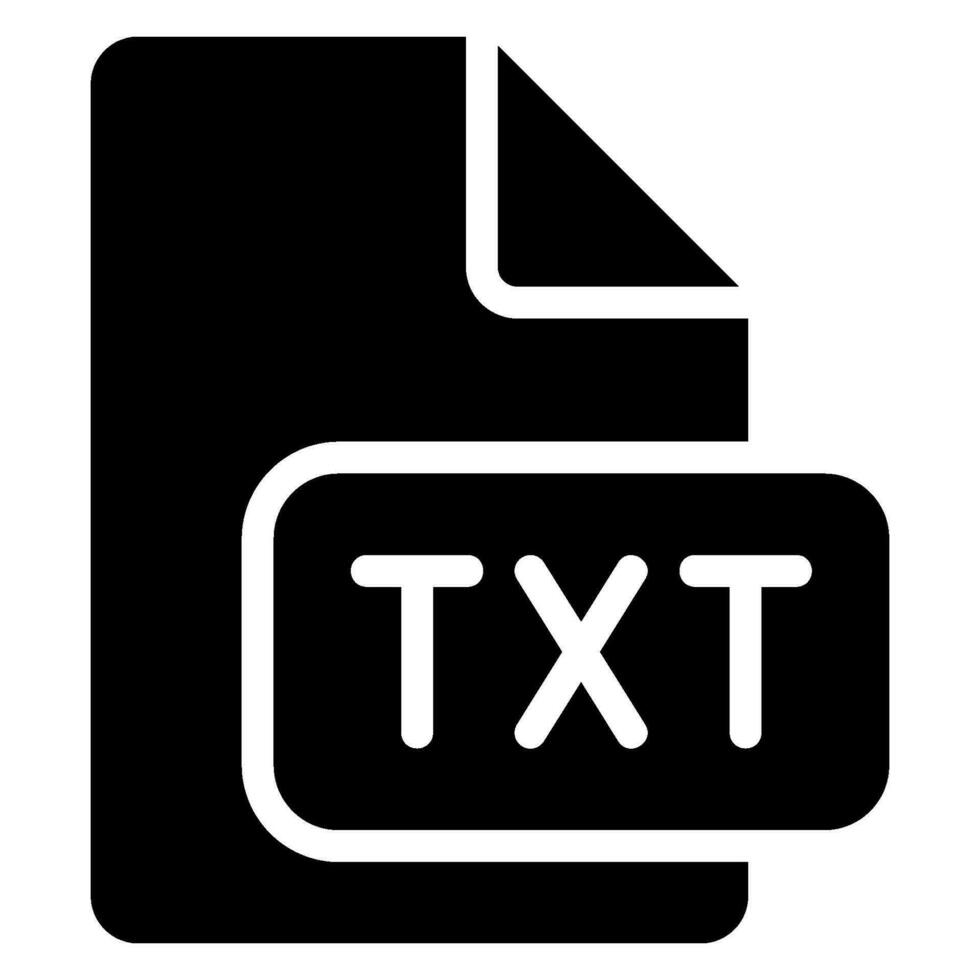 txt glyph icon vector