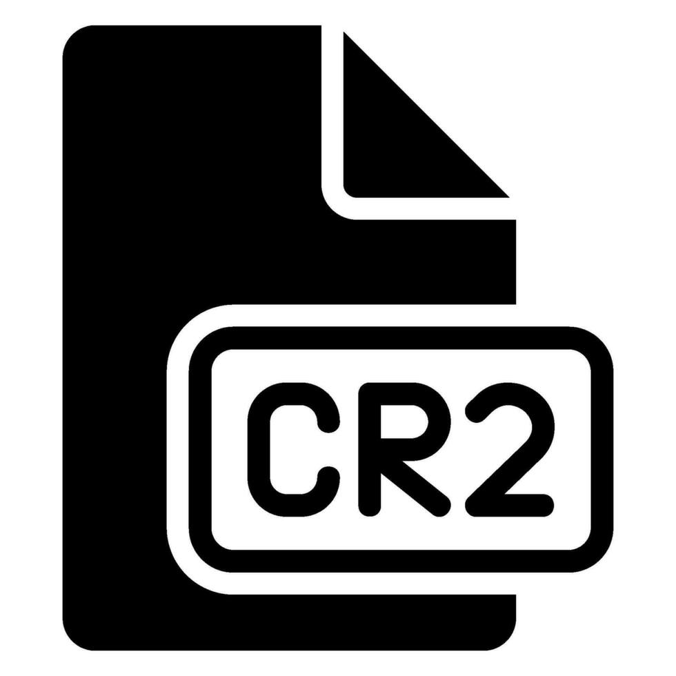 cr2 glifo icono vector