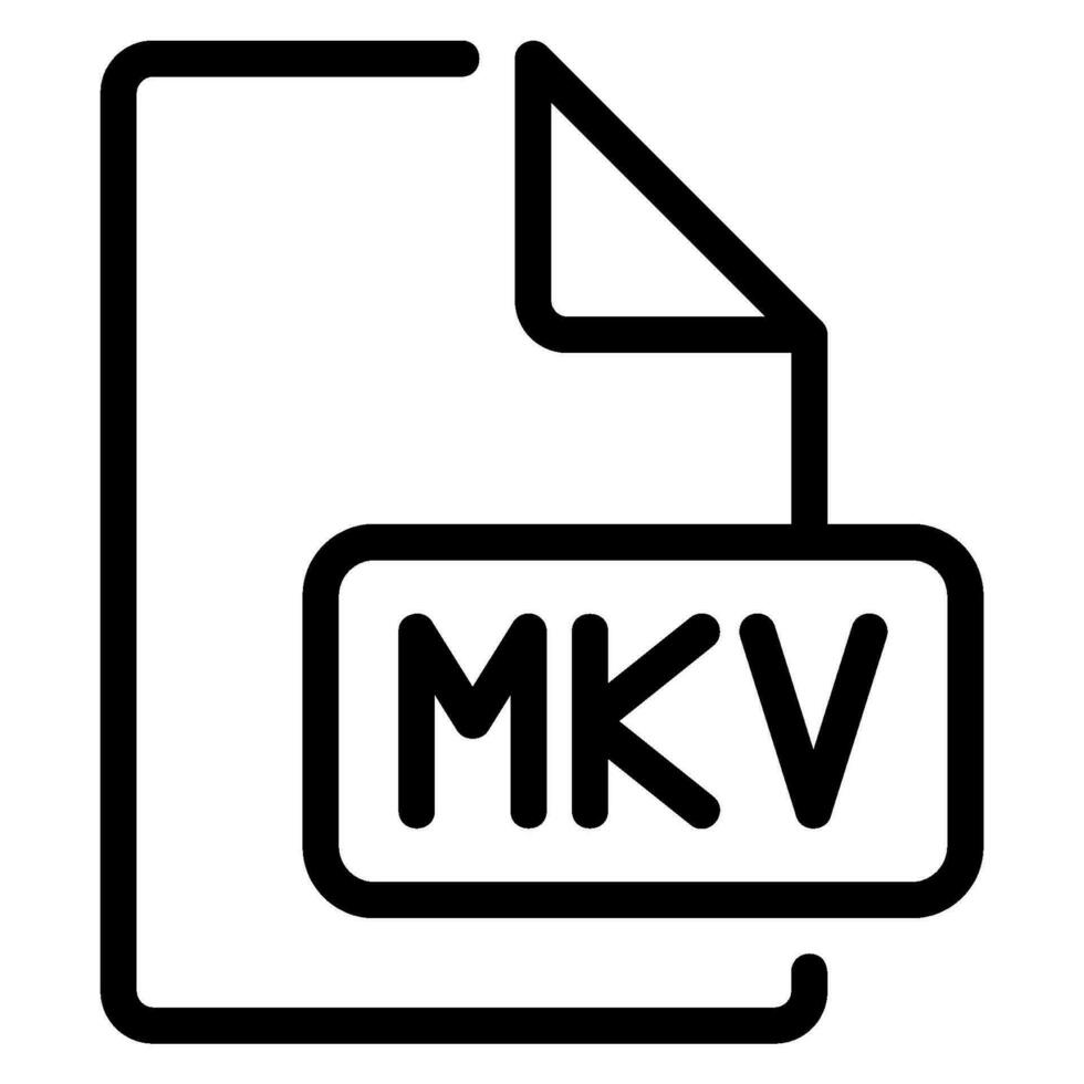 icono de línea mkv vector