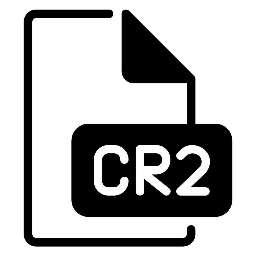 cr2 glifo icono vector