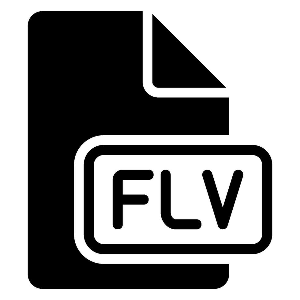 icono de glifo flv vector