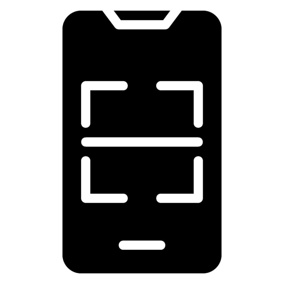 qr scan glyph icon vector