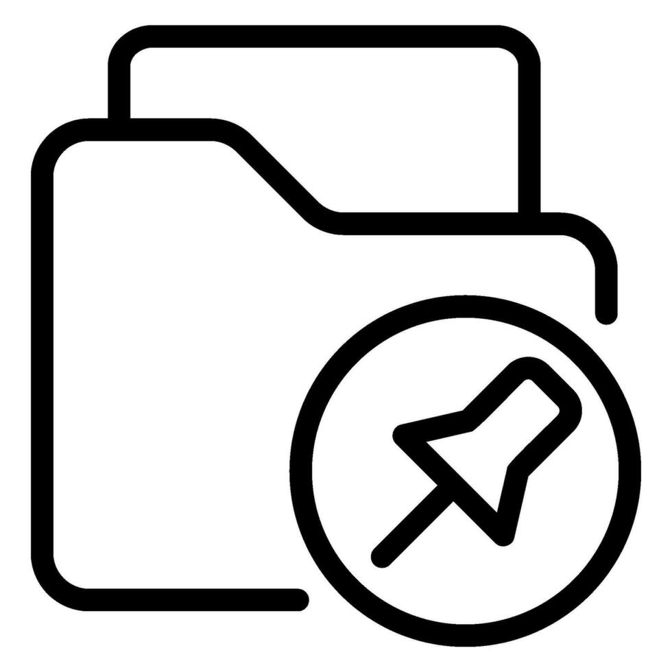 folder line icon vector