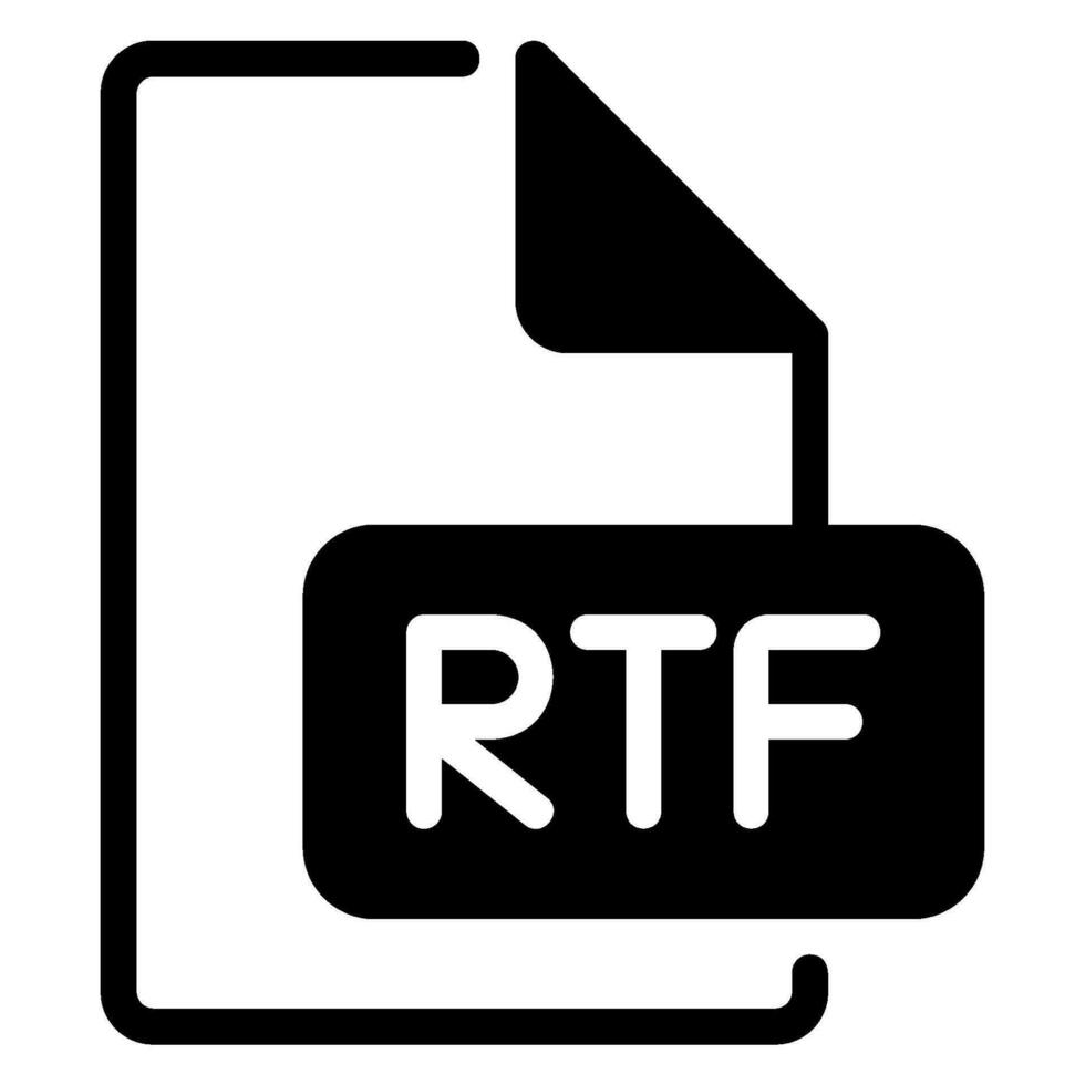 icono de glifo rtf vector