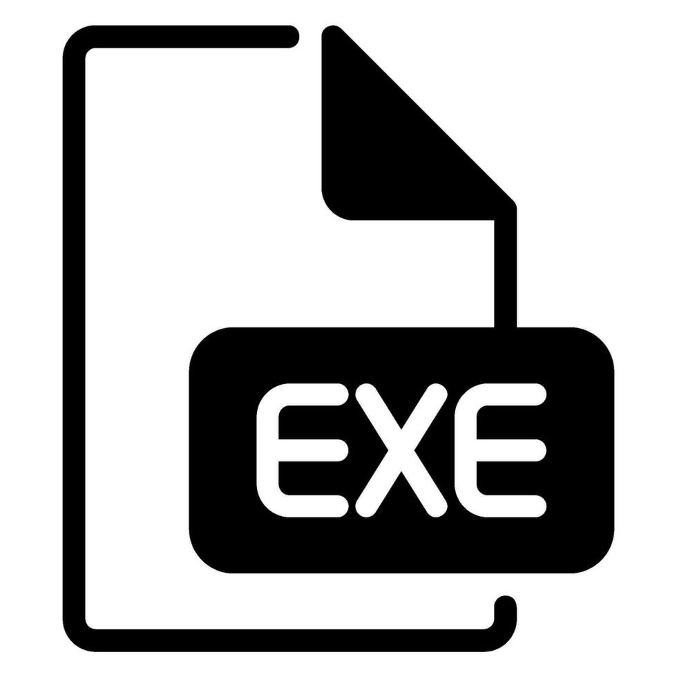 exe glyph icon vector