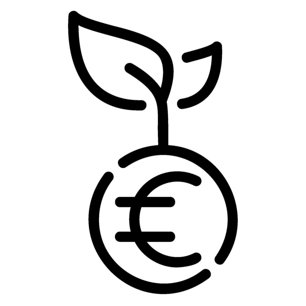 icono de línea euro vector