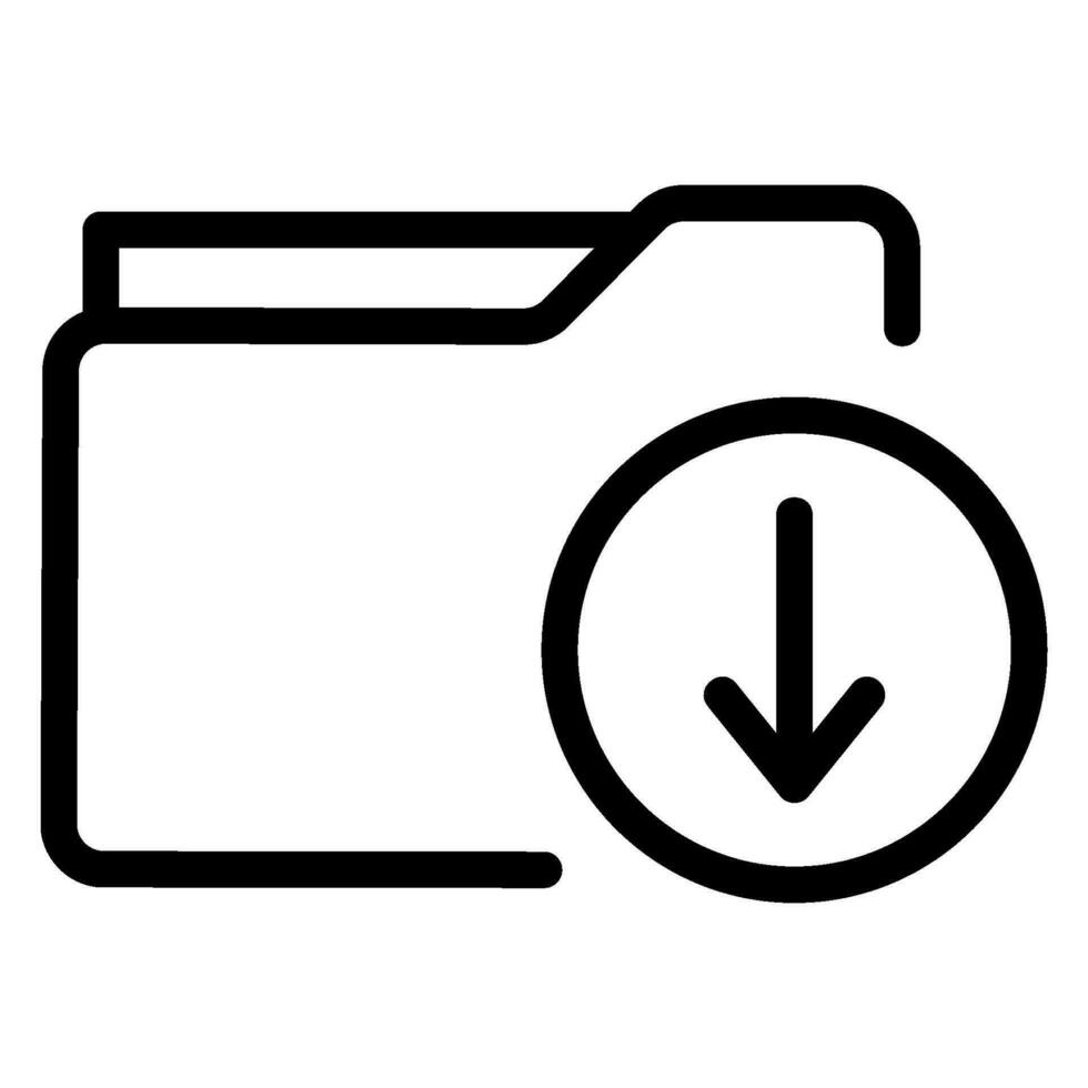 folder line icon vector