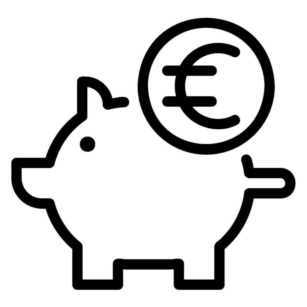 piggy bank line icon vector