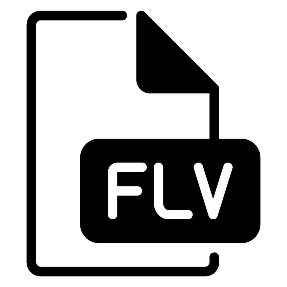 icono de glifo flv vector