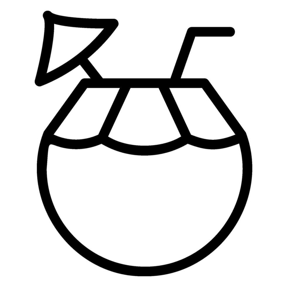 coconut water line icon vector