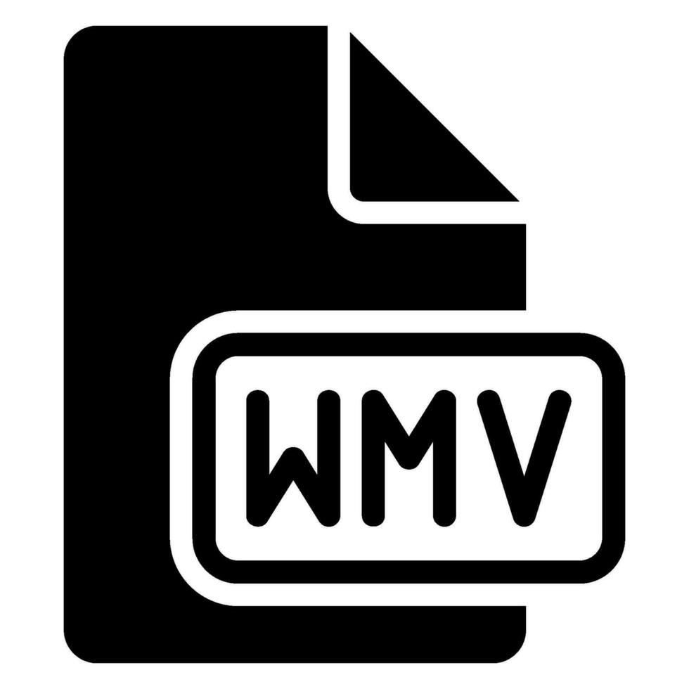 icono de glifo wmv vector