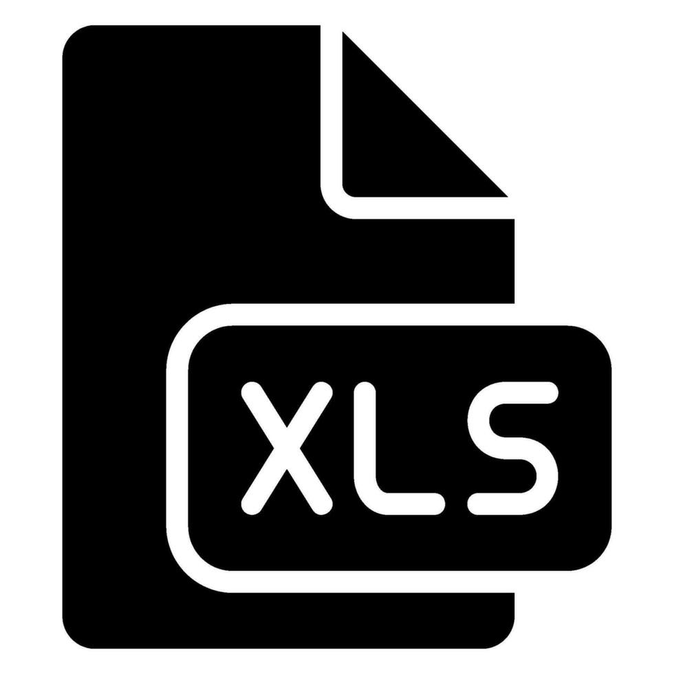 xls glyph icon vector