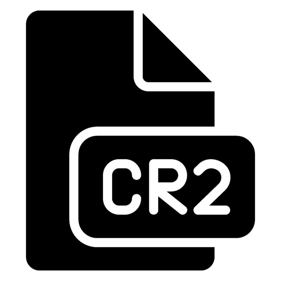 cr2 glifo icono vector