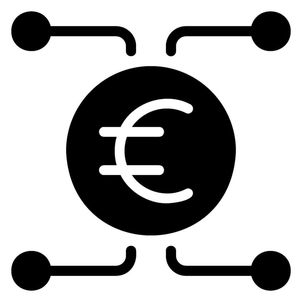 euro glyph icon vector