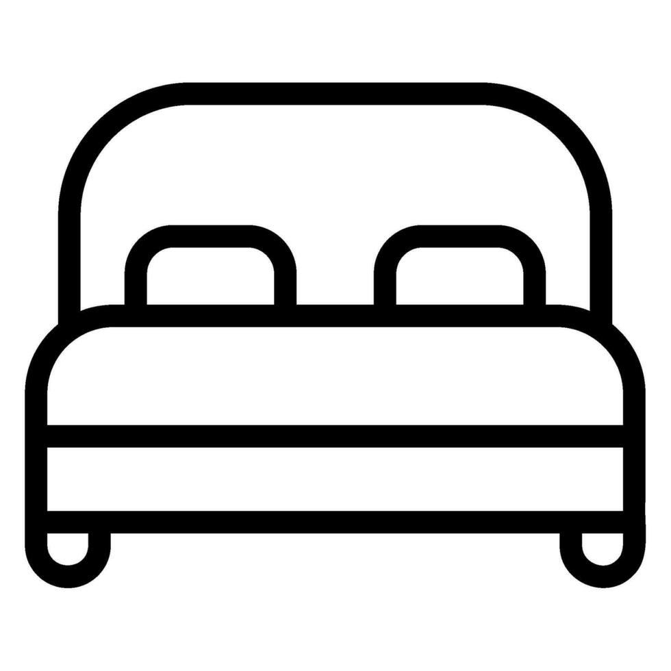 double bed line icon vector