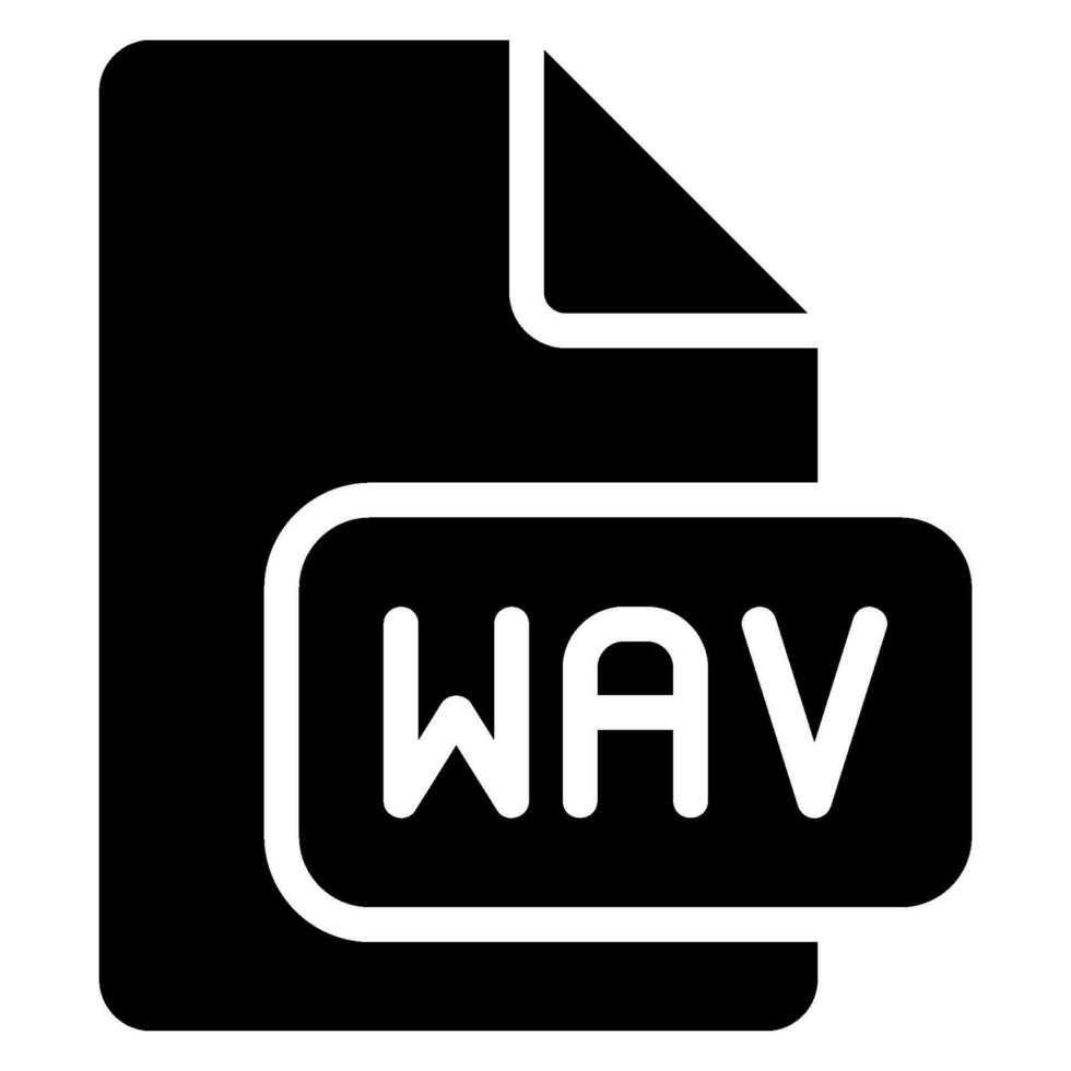 wav glifo icono vector