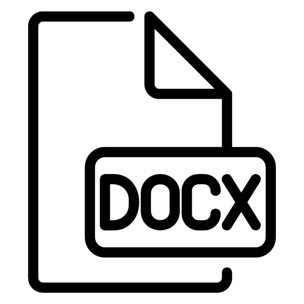 icono de línea docx vector